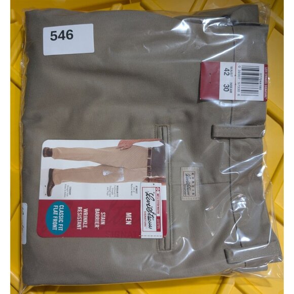 Levis Pants Mens 42x30 Comfort Relaxed Pleated Cuffed Fit Khaki Stretch NWT - Picture 7 of 7